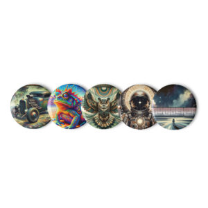 Set of pin buttons